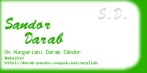 sandor darab business card